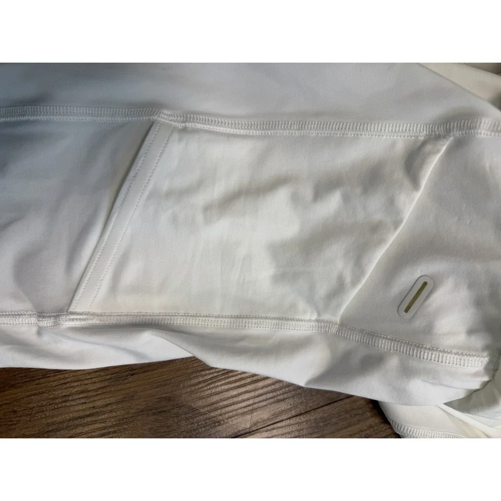 Lululemon‎ Court Rival High Rise Skirt Extended Shorts Liner Lemon White Tennis